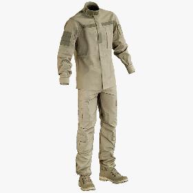 Military Uniform With Boots Desert (2 cloth sides) 3D model